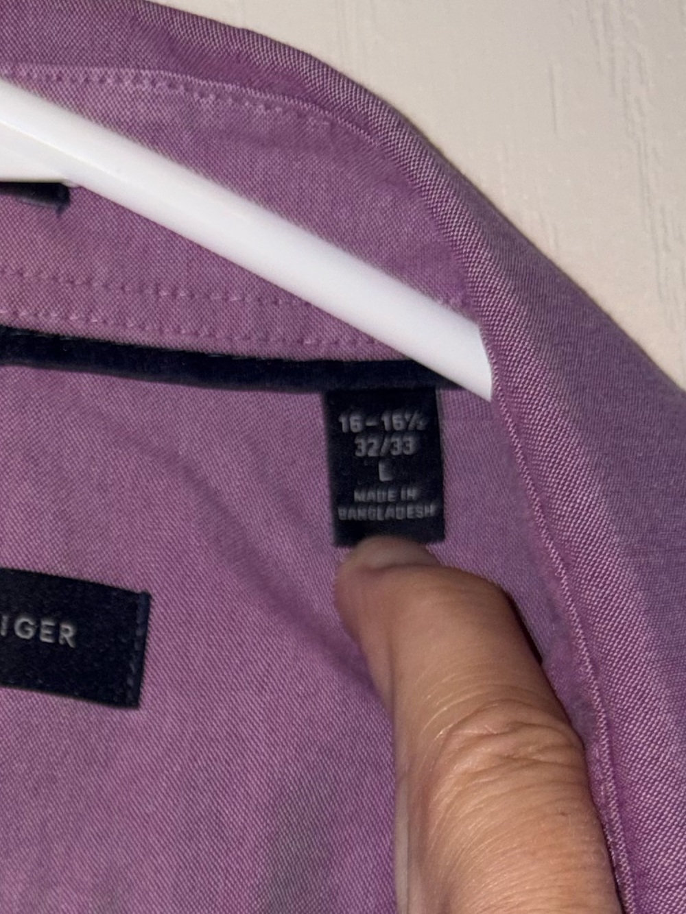Tommy Hilfiger Men's Lavender Button-Up Dress Shirt, Size L - Picture 2 of 3